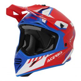 Motocross-Helm ACERBIS X-Track Mips 22.06 Rot Blau Weiß