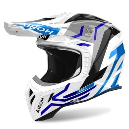 Motocross Helmet AIROH Aviator Ace 2 Ground White Blue Gloss