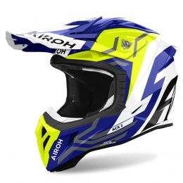 Motocross Helmet AIROH Aviator Ace 2 Ground Blue Yellow Gloss