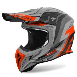 Motocross Helmet AIROH Aviator Ace 2 Ground Grey Orange Matt