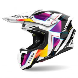 Motocross-Helm AIROH Twist 3 Rainbow Glanz
