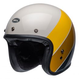 CASCO BELL JET MOTO IN FIBRA MPH H-EASY OMOLOGATO BIANCO LUCIDO CUSTOM CAFE  RACER