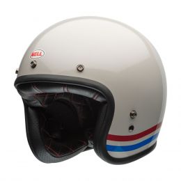 Casco Jet Cafe Racer BELL Custom 500 22.06 Stripes Bianco Perla