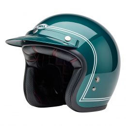 Jet Helm Cafe Racer BELL Custom 500 Steve Mcqueen Riverside Metallic Green