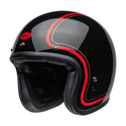 Casque Jet Cafe Racer BELL Custom 500 Chief Noir Brillant Rouge