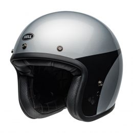 Casco Jet Cafe Racer BELL Custom 500 22.06 Chassis Argento Nero Lucido