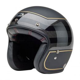 Casque Jet Cafe Racer BELL Custom 500 Carbon Rolandsand Players Or Noir