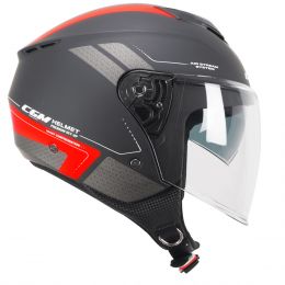 Jet Helmet CGM 126G IPER CITY Black Red Matt