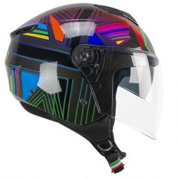 Casco Jet CGM 126S IPER DISCO Grafite Verde Fucsia