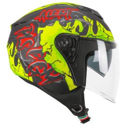 Casque Jet CGM 126X IPER ALERT Noir Mat Jaune Fluo