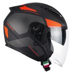 Jet Helm CGM 136G DNA GALAXY Schwarz Orange Fluo Matt