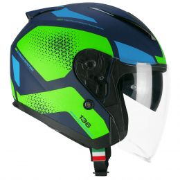 Jet Helmet CGM 136G DNA GALAXY Blue Matte Fluorescent Green