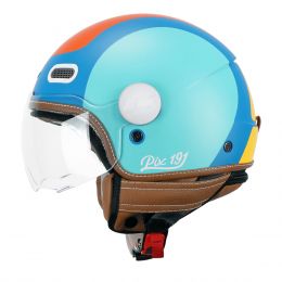 Jet Helmet CGM 191G PIX SPRINT Celeste Blue Orange Matt Shaped Visor