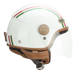 Jet Helm CGM 191I PIX ITALIA Grün Weiß Rot Langes Visier