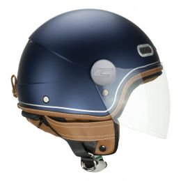 Casco Jet CGM 191V PIX VINTAGE Blu Argento Satinato Visiera Lunga