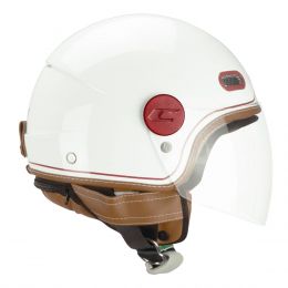 Casco Jet CGM 191V PIX VINTAGE Bianco Bordeaux Visiera Lunga