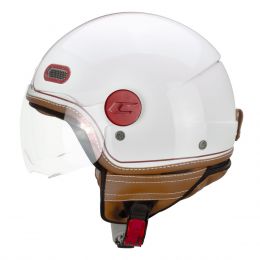 Jet Helm CGM 191V PIX VINTAGE Weißer Bordeaux Geformtes Visier