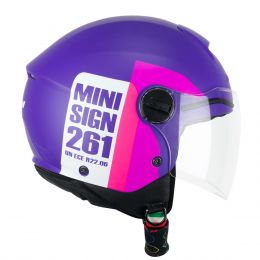 Child Motorcycle Jet Helmet CGM 261X MINI SIGN Purple Pink