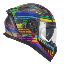 Full Face Helmet CGM 311X BLAST SKULL Blue Red Matt Black