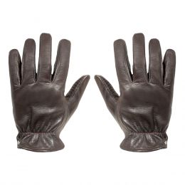 Gants de moto en cuir Cafe Racer DMD Shield Marron Fonc?