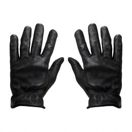 Gants de moto en cuir Cafe Racer DMD Shield Cuir Noir