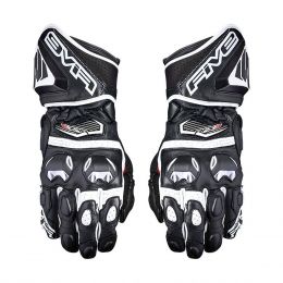 Motorrad-Handschuhe FIVE RFX3 Sommer Leder Schwarz-Weiss