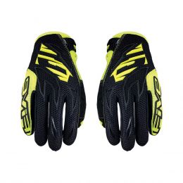 Gants Motocross FIVE MXF3 Été Noir Jaune Fluo