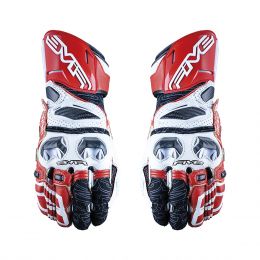 Gants Moto FIVE RFX RACE Été Cuir Blanc Rouge