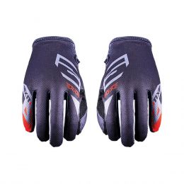 Gants Motocross FIVE MXF4 Été Scrub Gris Fluo Rouge