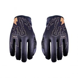 Gants Motocross FIVE MXF4 Été Thunderbolt Noir Or