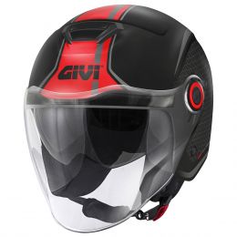 Casque Jet GIVI 12.5 Graphic Touch Noir Mat Rouge