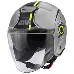 Jet Helmet GIVI 12.5 Graphic Touch Matt Grey Yellow