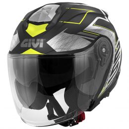 Jet Helm GIVI X25 Trace Mattschwarzes Titangelb