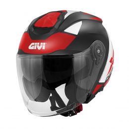 Casque Jet GIVI X25 Target Noir Blanc Rouge