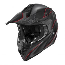 Casco motocross KAPPA KV49 Evo Chaser nero opaco grigio rosso