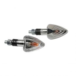 Clignotants de moto Lampa Focal 21W Chrome Lentille blanche Lumière orange