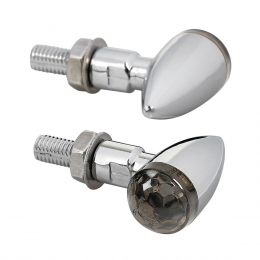 Clignotants moto LED Lampa Drop en chrome avec connecteurs rapides