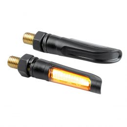 Clignotants de moto à LED noirs pour ongles approuvés lumière orange câbles