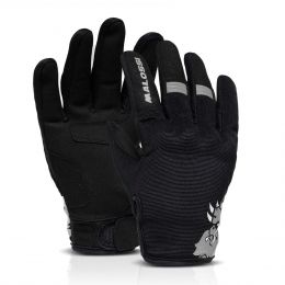 Malossi Motorcycle Gloves Mid-Season Black Gray Approved Knuckle Protection