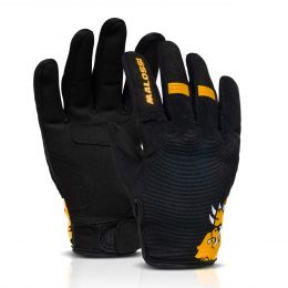 Malossi Motorcycle Gloves Mid-Season Black Orange Approved Knuckle Protection