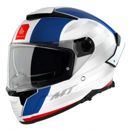 Casques Integraux MT Helmets Thunder 4 SV Threads C7 Blanc Bleu Rouge Brillant