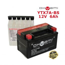 BATTERIA OKYAMI YTX7A-BS +CONF. ACIDO SYM 125 X PRO 2013-2015