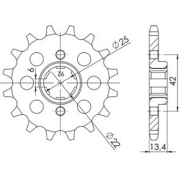 PIGNONE PASSO 525 - Z 16 DENTI (DIS.20404)