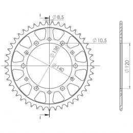 CORONA IN ACCIAIO PASSO 520 - Z 38 DENTI (DIS.00007)