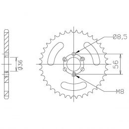 CORONA IN ACCIAIO PASSO 420 - Z 28 DENTI (DIS.00011)