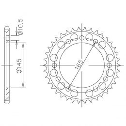 CORONA IN ACCIAIO PASSO 525 - Z 45 DENTI (DIS.00016)