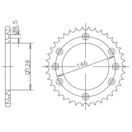 CORONA IN ACCIAIO PASSO 428 - Z 50 DENTI (DIS.00019)