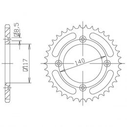 CORONA IN ACCIAIO PASSO 428 - Z 48 DENTI (DIS.00020)