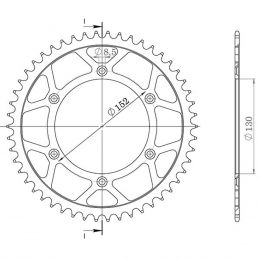 CORONA IN ACCIAIO PASSO 520 - Z 46 DENTI (DIS.00026)