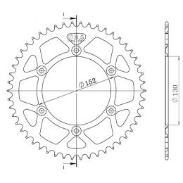 CORONA IN ALLUMINIO PASSO 520 - Z 46 DENTI (DIS.00126)